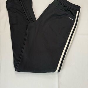 Adidas Black and White Sweatpants with Athletic Stripe